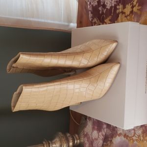 Marc Fisher Ltd Leather Booties 3" heel Tan Size 10m